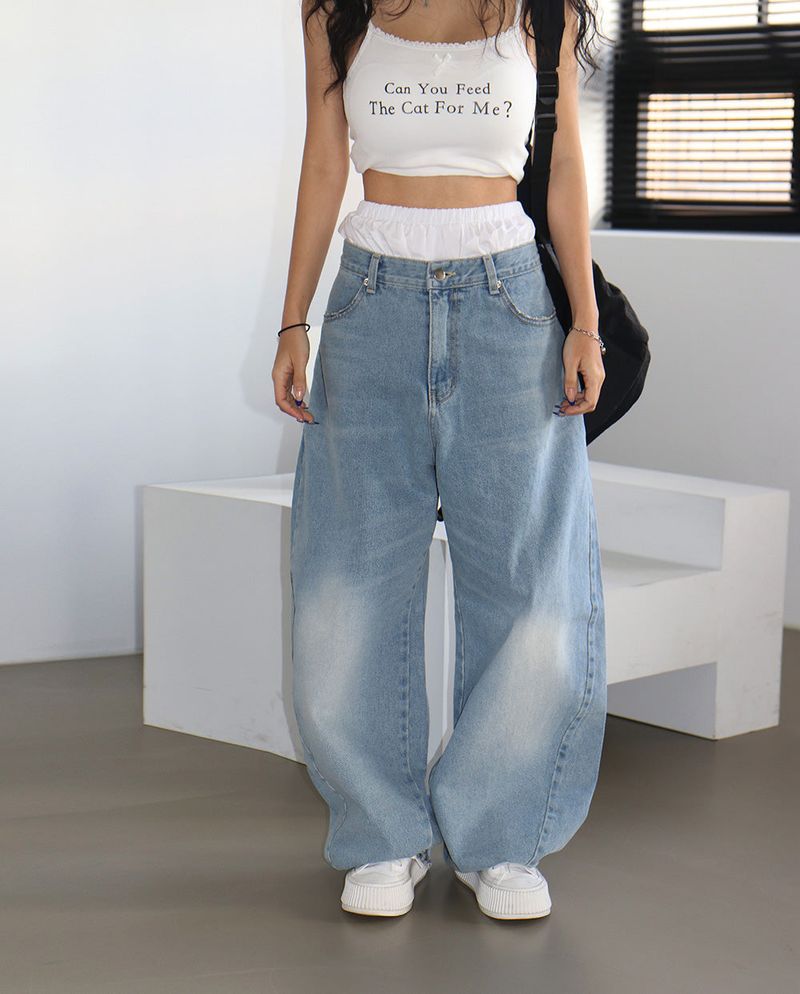 Balloon Light Blue Wide Pants