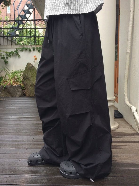Kero Frill Wide Banding Pintuck Cargo Pants