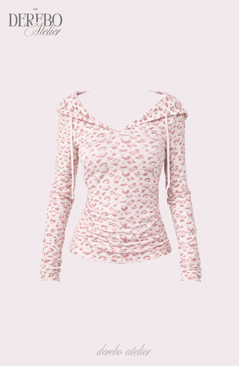 Pink Bly Leopard Hoodie Long Sleeve T-Shirt