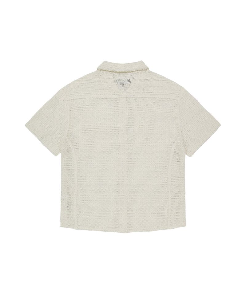 RAW CUT KNIT HALF SHIRT