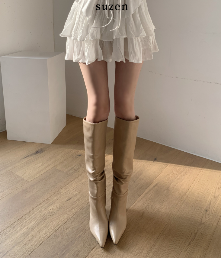 suzen（スゼン）の「Ive Shirring Long Boots (2color)（Shoes）」