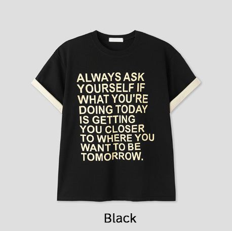 ウェルドーン レタリング カラー マッチング ショート スリーブ Tシャツ