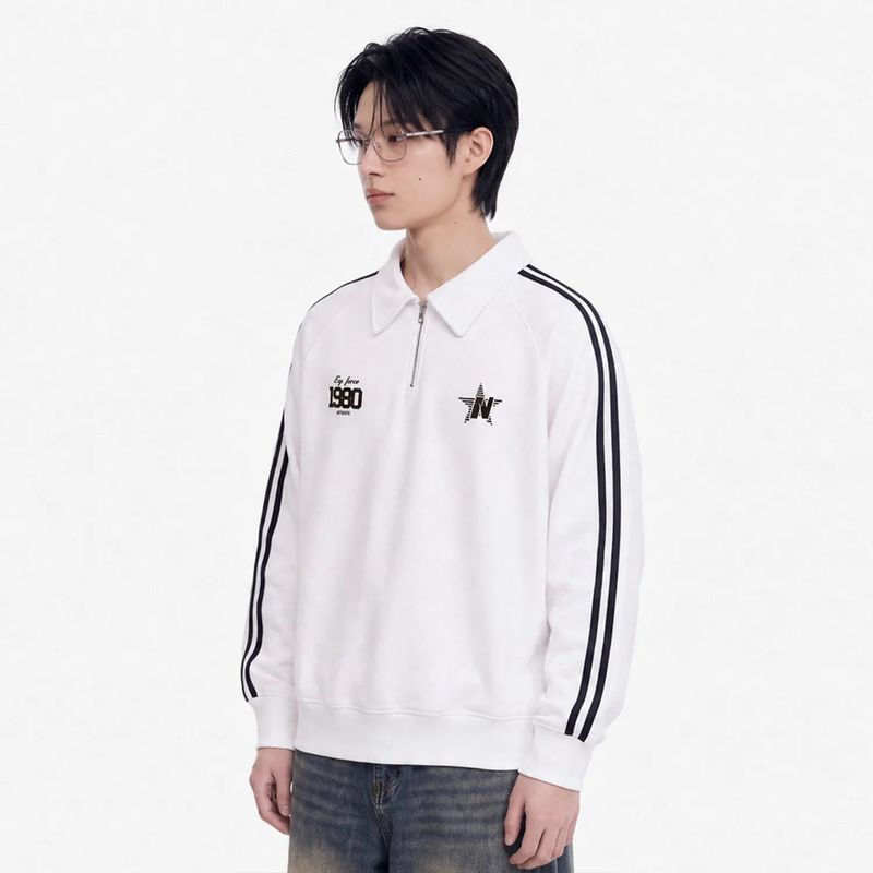 1980 star track collar half zip-up (2color)