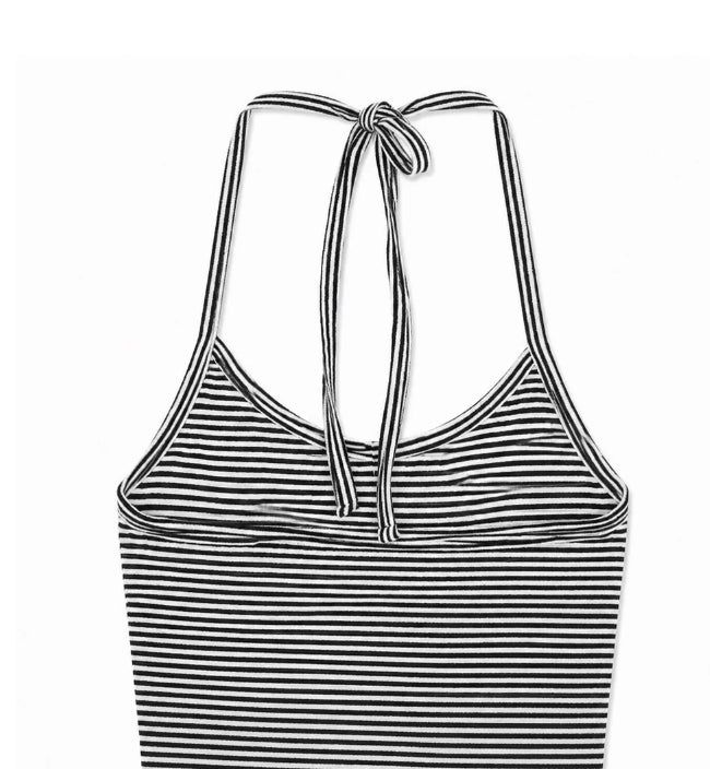 Para stripe halter sleeveless