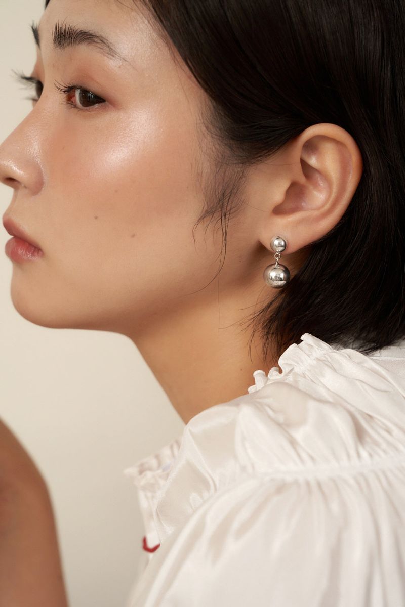 half and ball earring