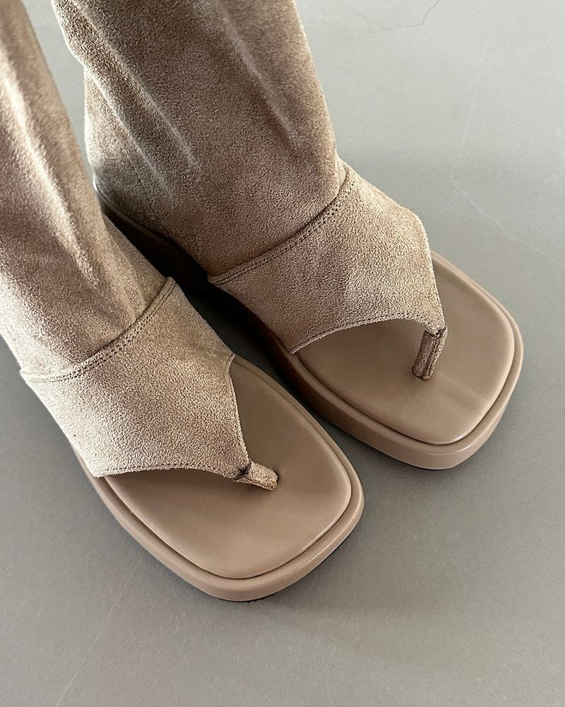 hoof suede flip summer boots