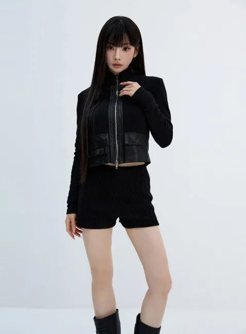 Cargo Pocket Zip-Up Cardigan