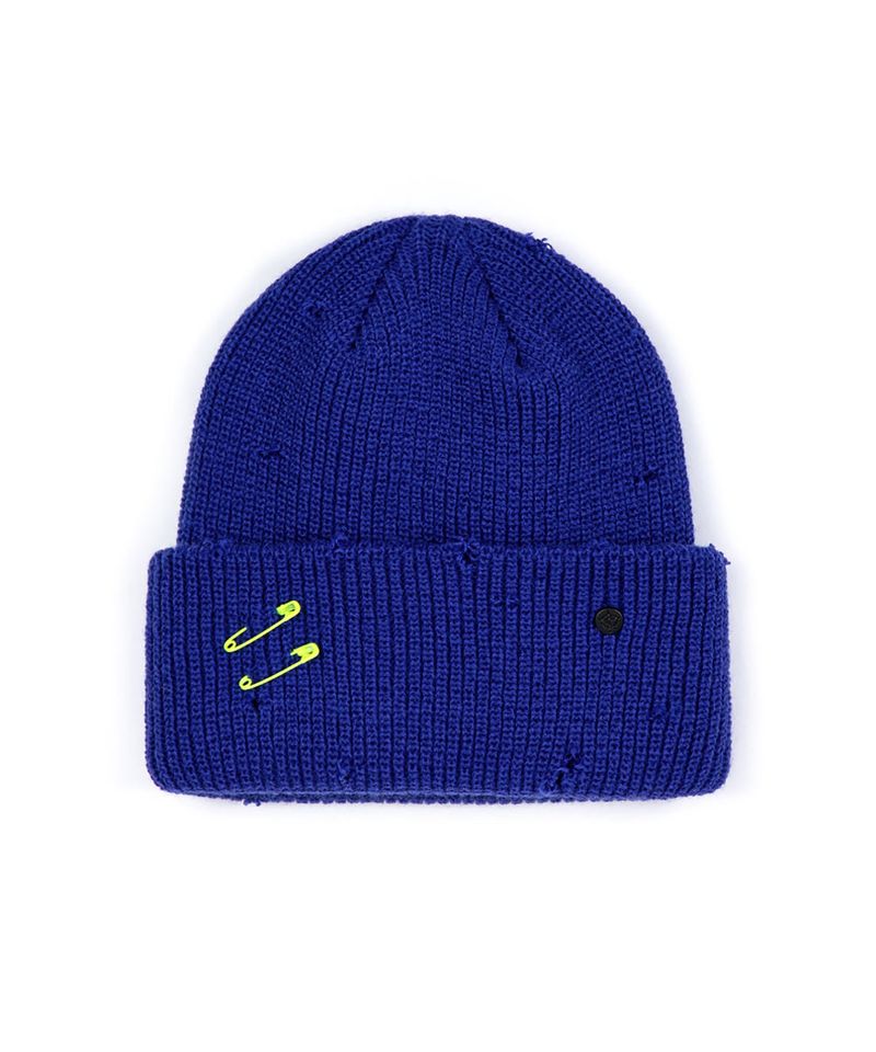 BLACKBLOND(ブラックブロンド)の「BBD Ripped Custom Long Beanie (Blue)(Hats)」