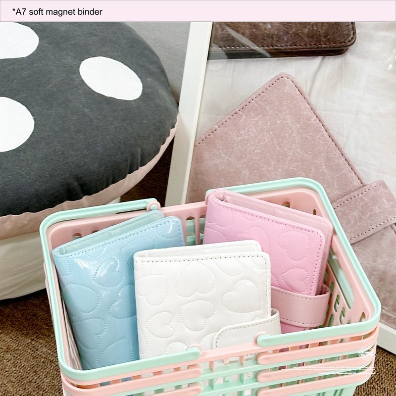A7 soft magnet button binder pink