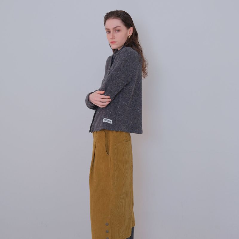 Olive Corduroy Snap Bermuda Pants