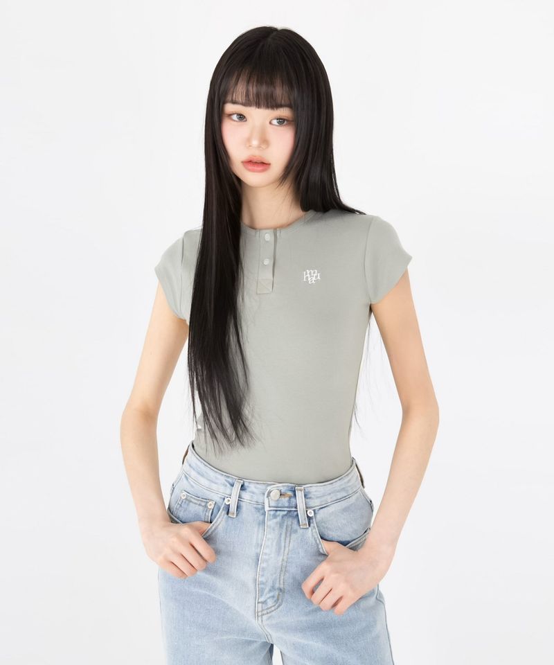 SLIM FIT REGULAR BUTTON HALF T-SHIRT [3color]