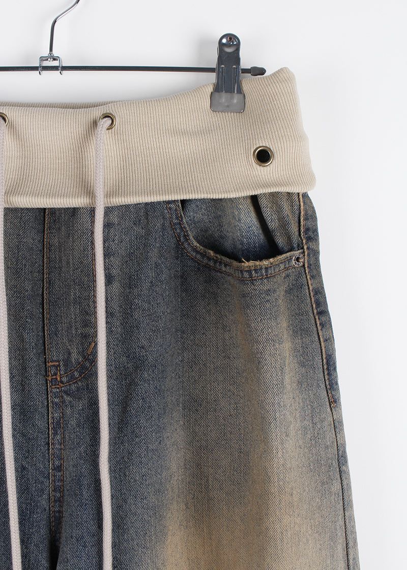RIB FOLDING VINTAGE DENIM