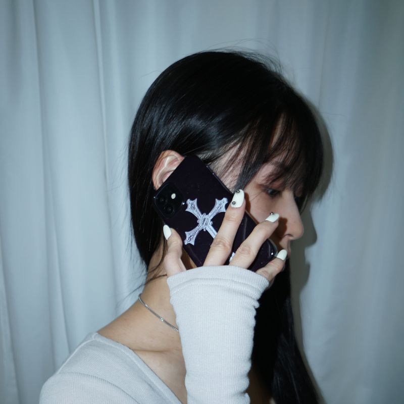 [MADE] cross hard phone case (glossy black)