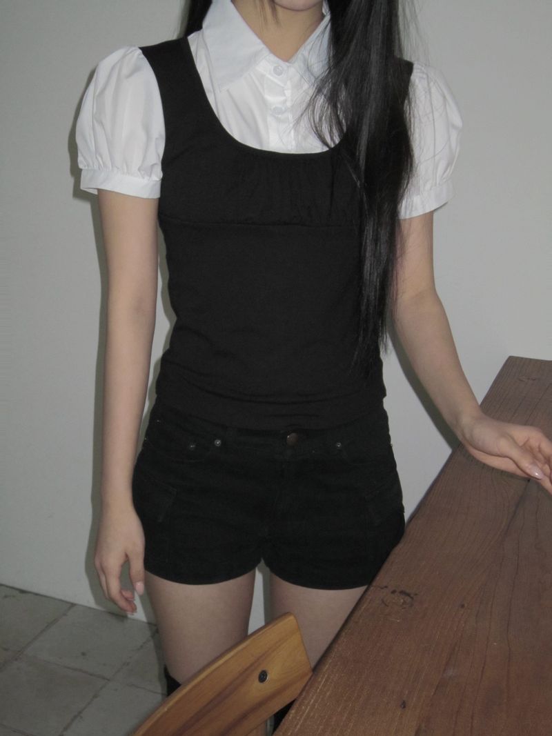 Yoki Bustier Short Sleeve Shirt