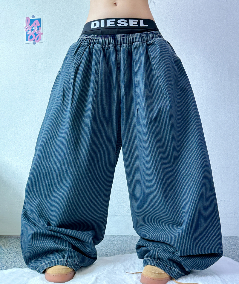 STRIPE BALLOON PANTS🩶💙 - 2 COLORS