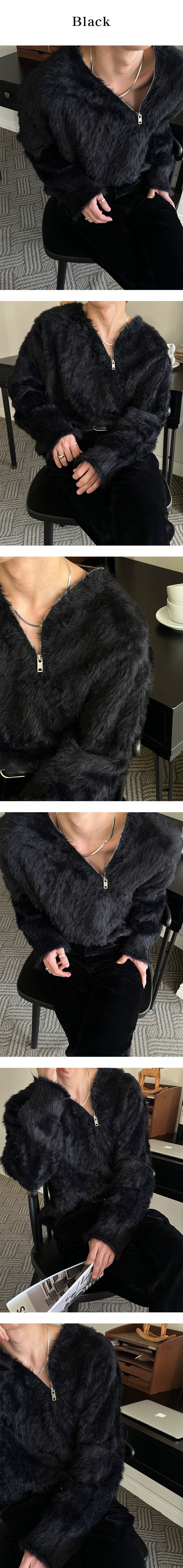 [F/W] Angora brush side zipper knit(2color)