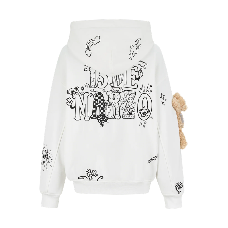 13DE MARZO DIY Colour-Fill Zipped Hoodie