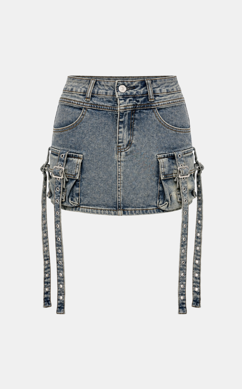 Luma Strap Denim Skirt