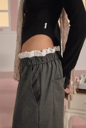 Frankie button pants - dark gray