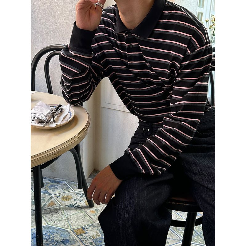 LAURANT（ロラン）の「[F/W] ウィットストライプカラTシャツ (2color)（トップス）」