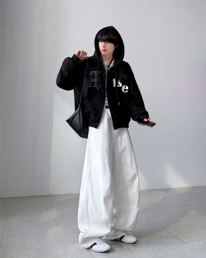 Nuance Check Hood Zip-Up