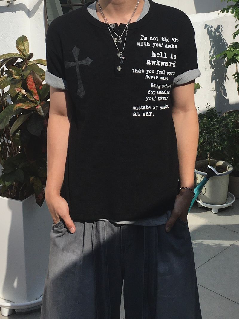 SSROOM(エスエスルーム)の「Kalman Waffle Henley Neck Short Sleeve 3C(Tops)」