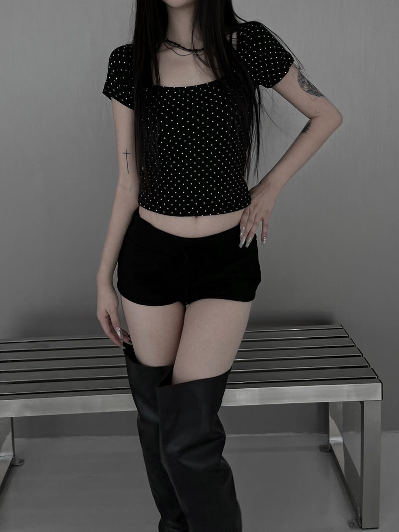 dottie crop short sleeve T (2color)