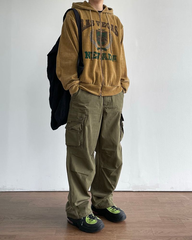 Crack Velvet Hooded Zip-Up