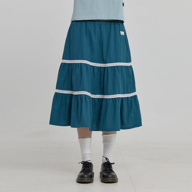 Lace Flare Midi Skirt