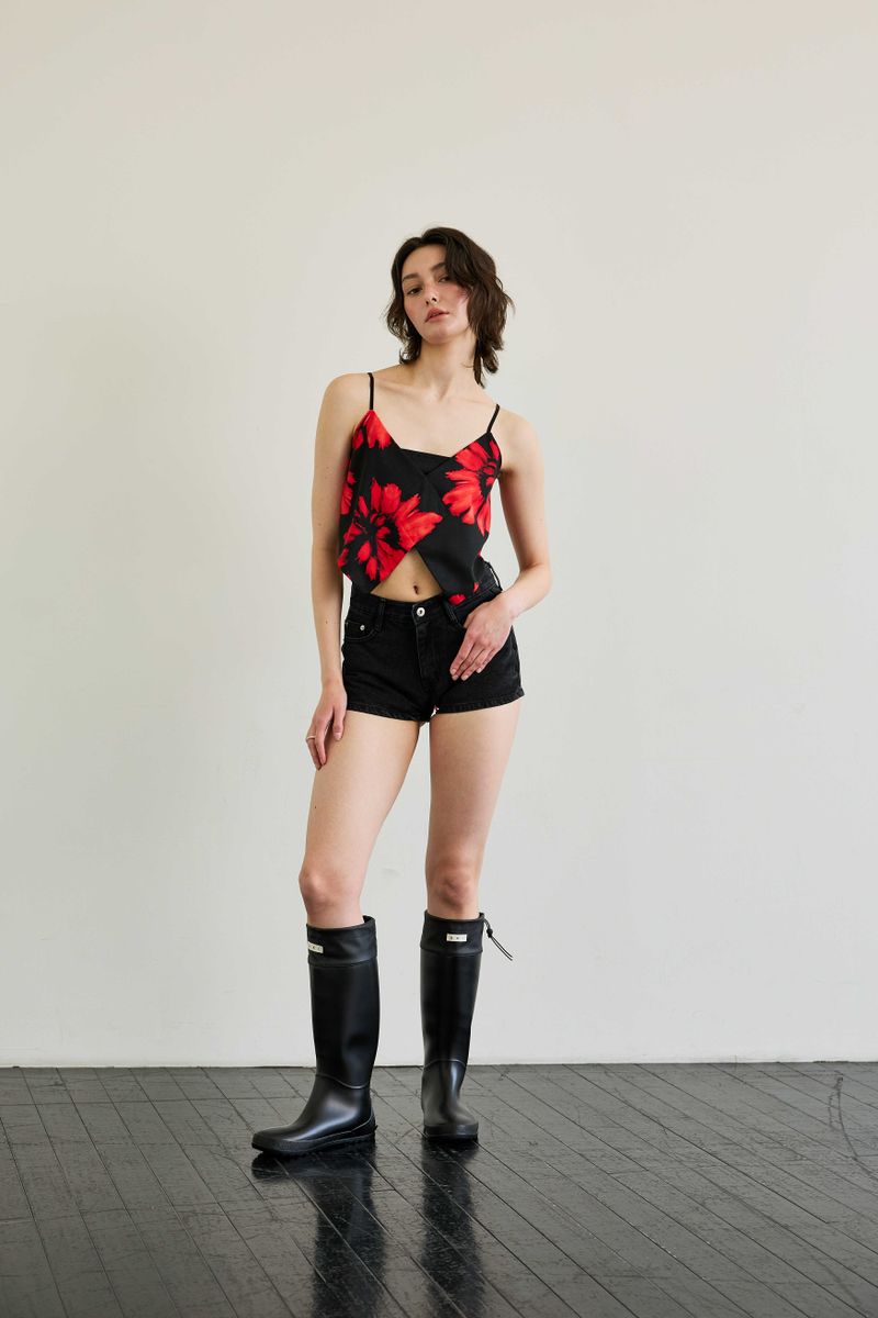 FLUTTER TOP / RED