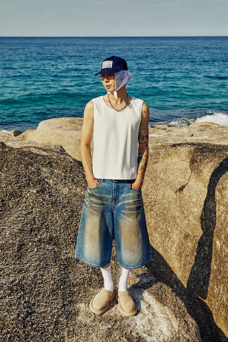 OIL-WASHED BERMUDA PANTS
