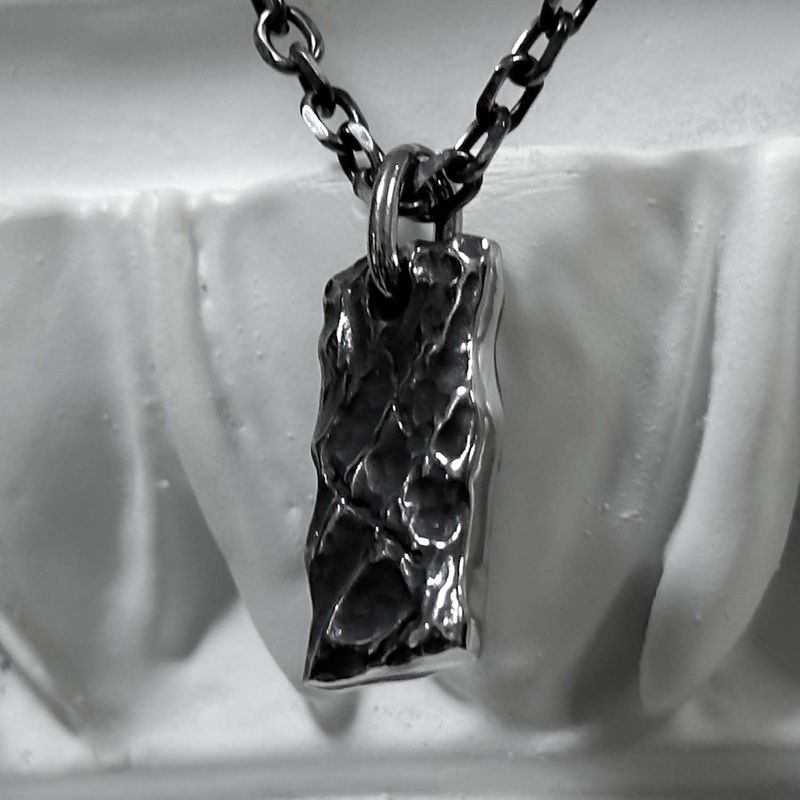 BLESSED BULLET（ブレスドブレット）の「SS-BLACKLINE MATERIAL CHAIN NECKLACE_black silver（Accessories）」