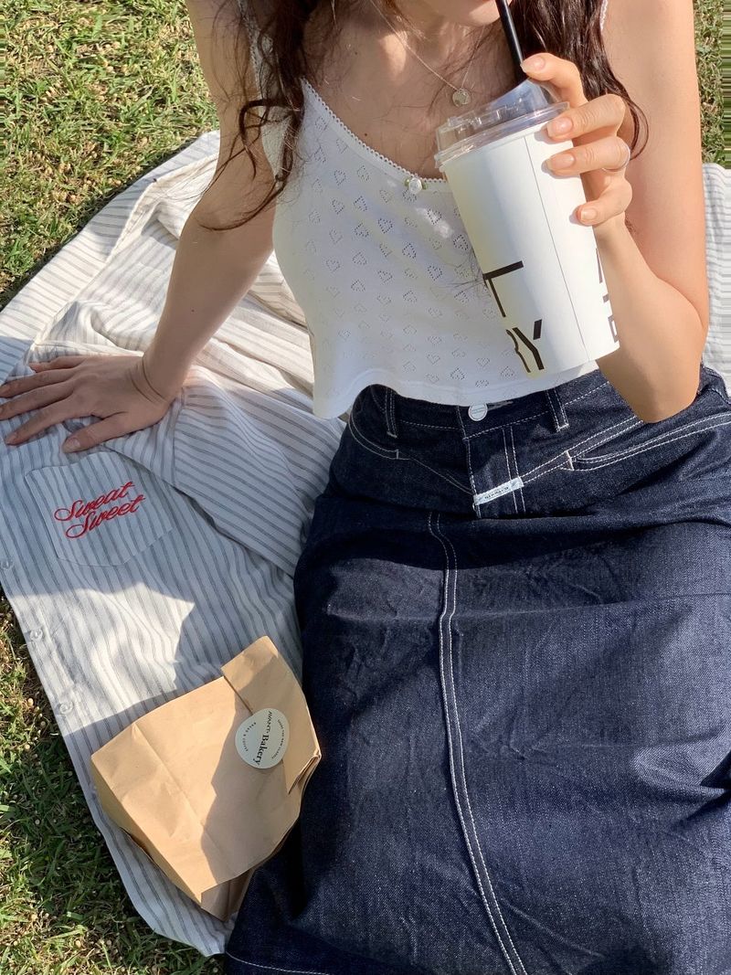 sweatsweet（スウェットスイート）の「Heart Mini Sleeveless_ivory（Tops）」