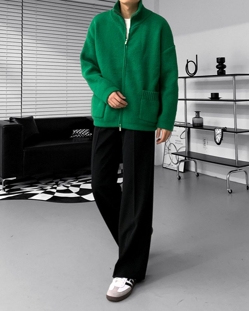 RU Two-way Wool Knit Zip-Up (3 colors)
