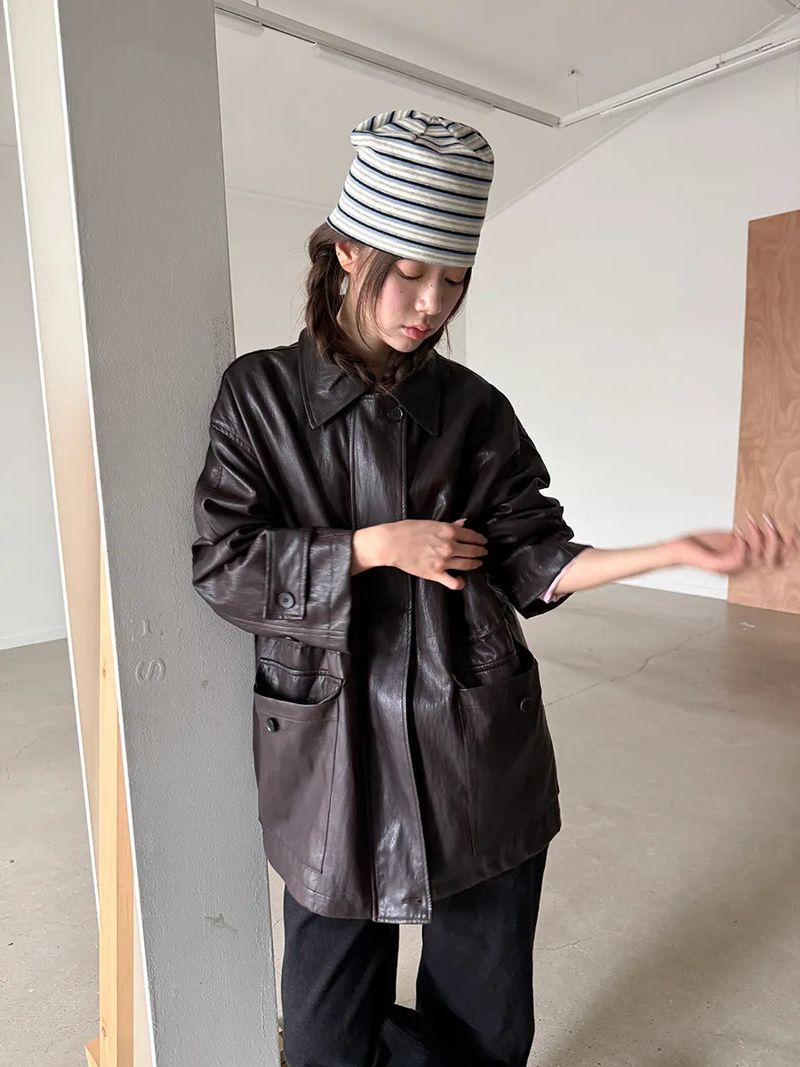 leather half jacket