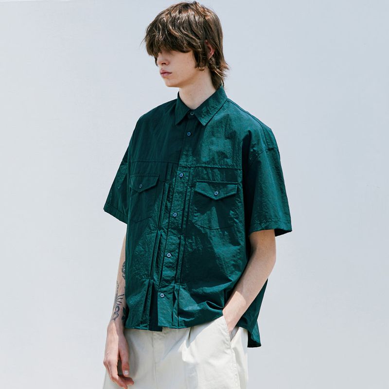 2ND TYPE TRUCKER NYLON SHIRT DARK GREEN