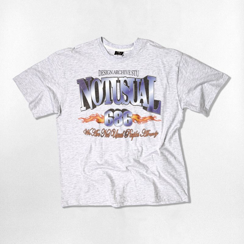 Fire Blue Over-fit T-Shirts - 4COLOR