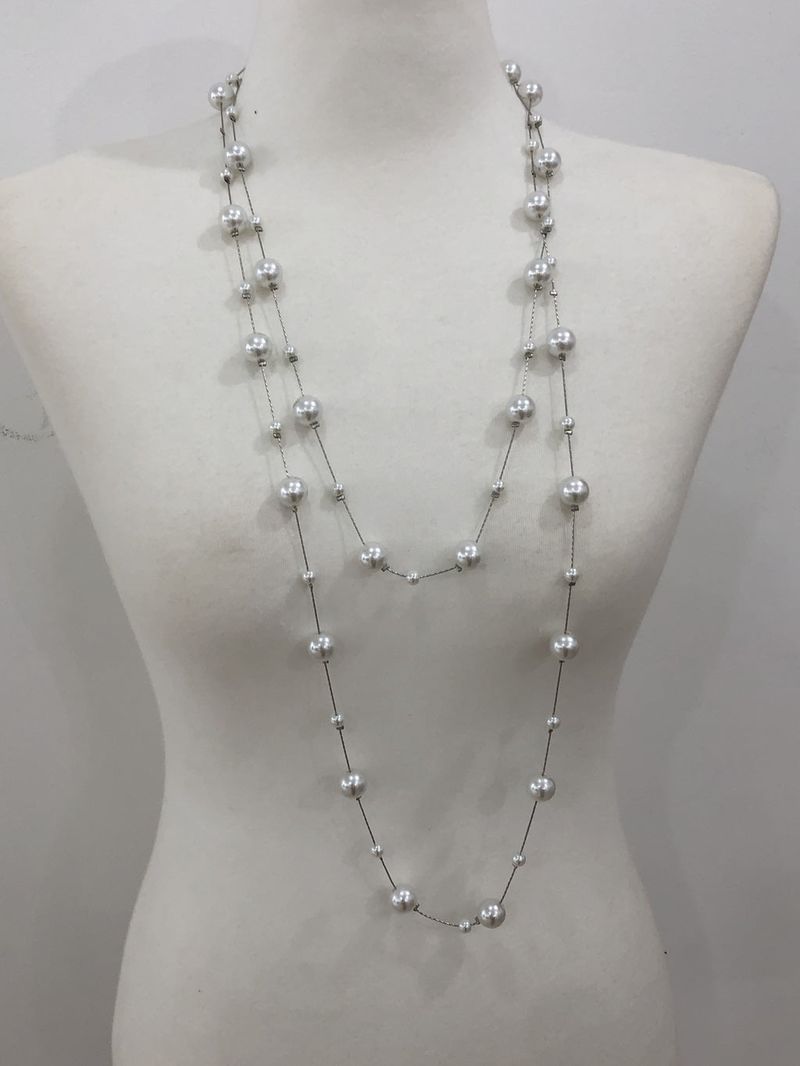 Oriental Pearl Beads Long Necklace