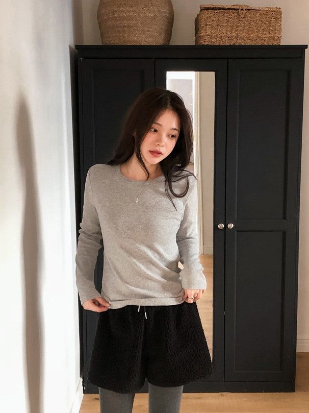 Peach Warm Basic Long Sleeve T-Shirt (6color)