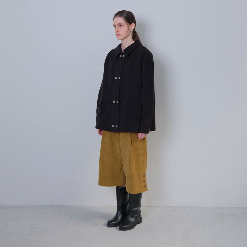 Black Corduroy Double Button Jacket
