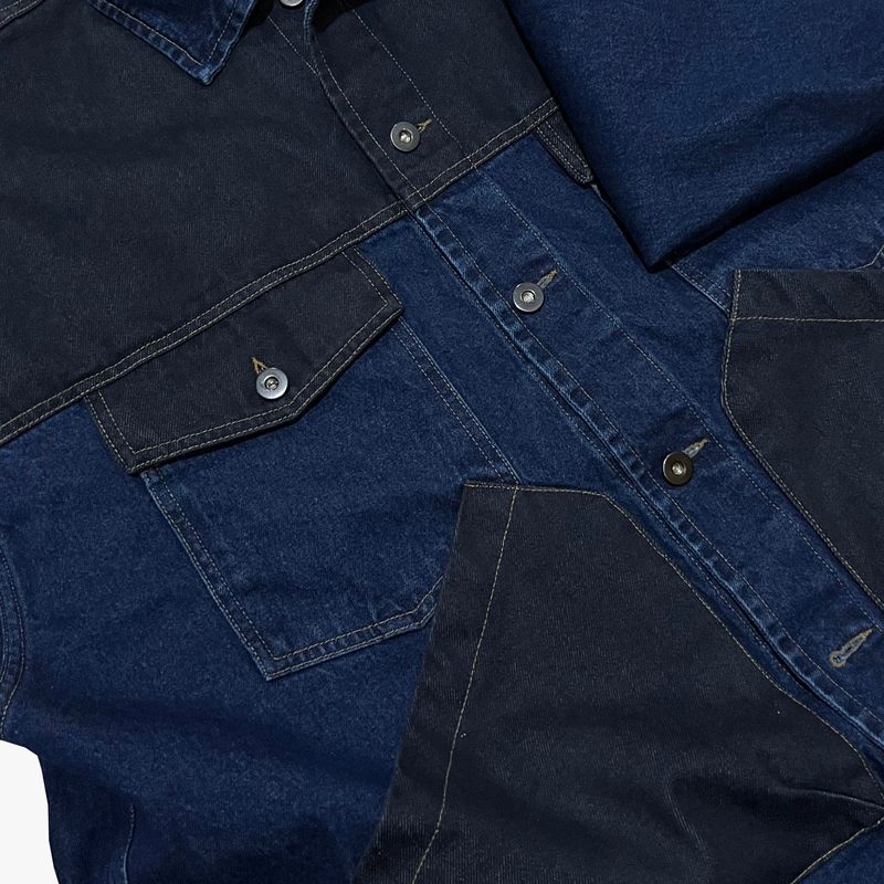 panel mix denim trucker jacket_blue