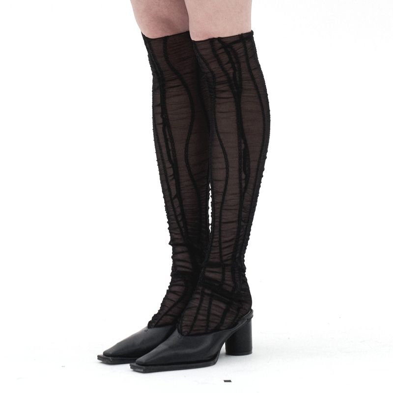 212-mesh wave knee-socks