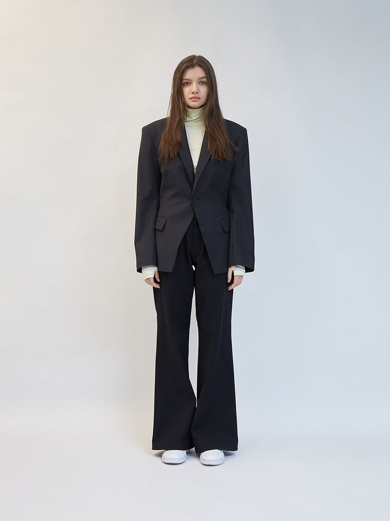 NAVY HOURGLASS STRIPE BLAZER(Copy)