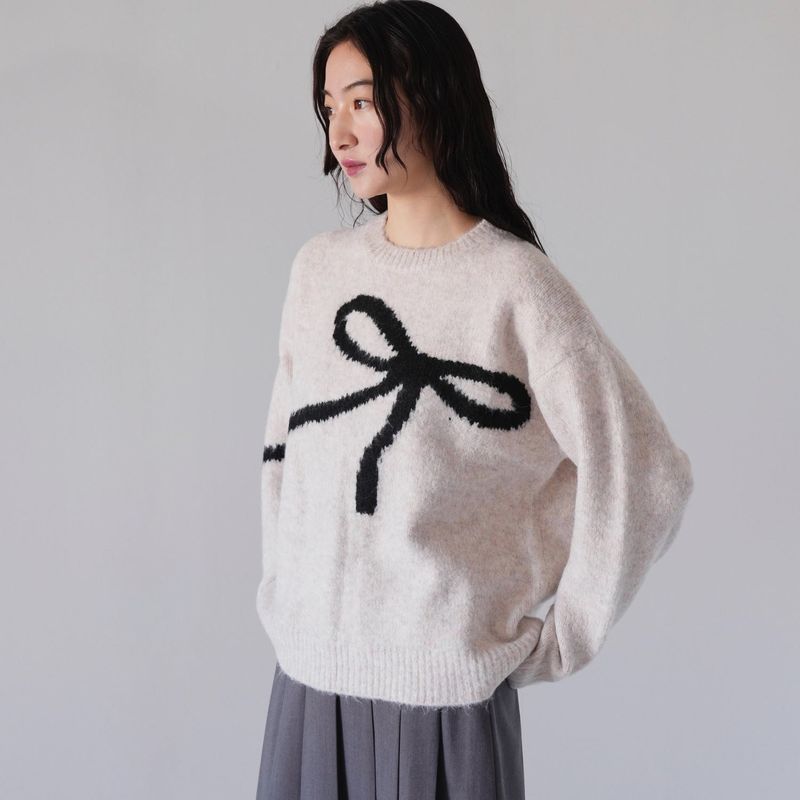 flow diagonally ribbon knit