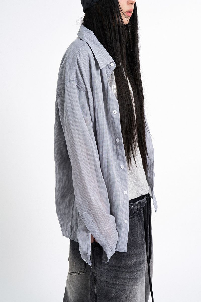 Light crease summer check shirt
