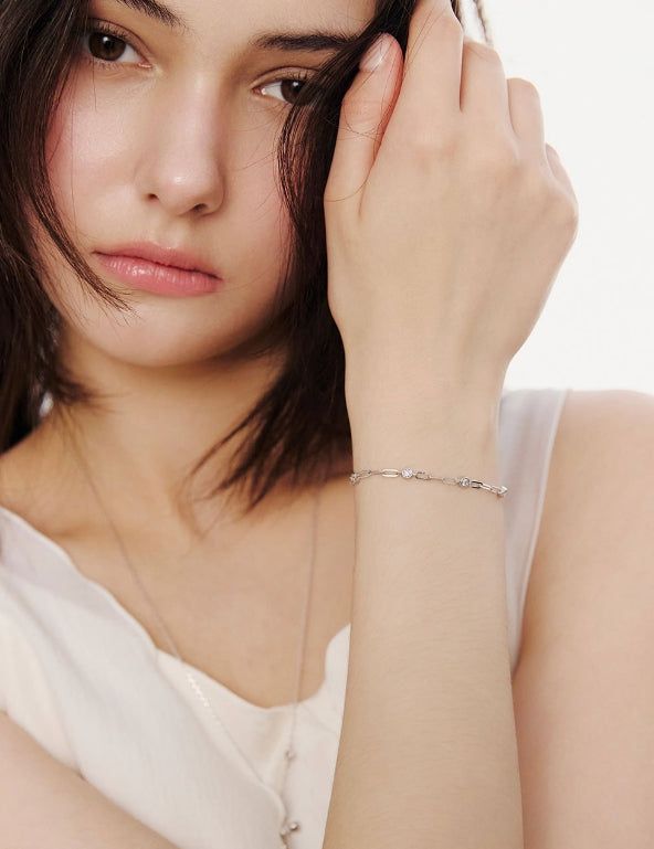 hyeres lor（イエール・ロール）の「26SS★ Essence Silver (W) Moissanite Link Chain Bracelet（Accessories）」