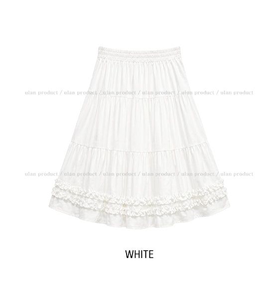 Eti Frill Tiered Midi Skirt