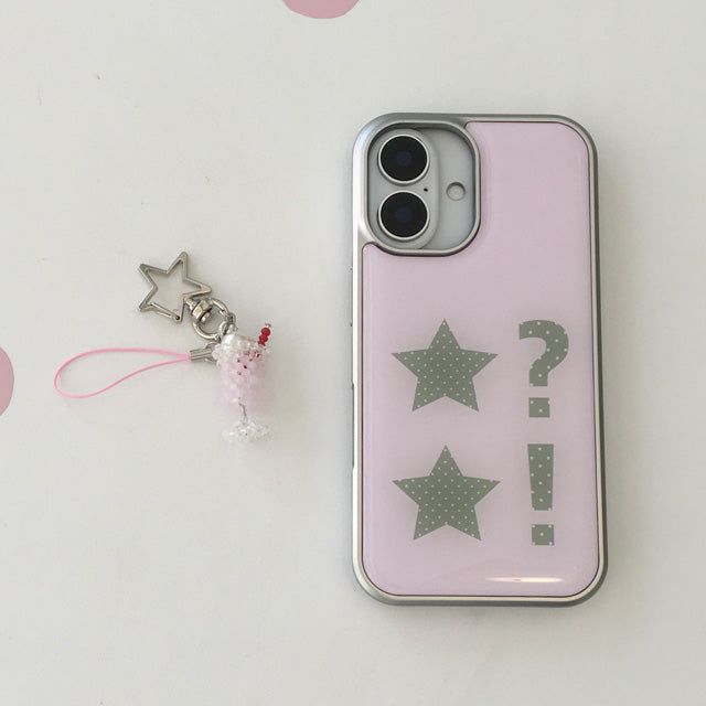 Dot dot star pink silver epoxy bumper case