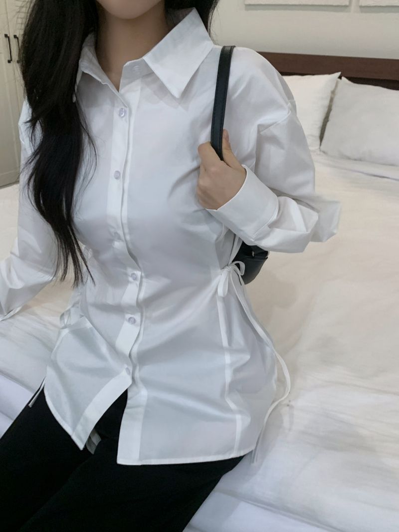 Refine Side Strap Long Sleeve Shirt