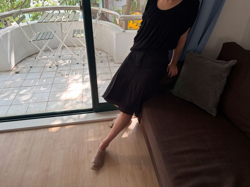 gathered drape top